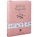 Ficha técnica e caractérísticas do produto Bíblia Sagrada com Índice e Letra Gigante Zíper Rosa