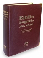 Ficha técnica e caractérísticas do produto Bíblia Sagrada Letra Grande - Marrom - Ave Maria