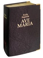Ficha técnica e caractérísticas do produto Biblia Sagrada Luxo Marrom Bolso - Ave Maria - 952378