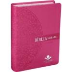 Ficha técnica e caractérísticas do produto Bíblia Sagrada RA Letra Grande Borda Florida Pink