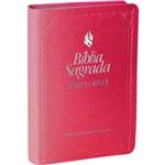 Ficha técnica e caractérísticas do produto Bíblia Sagrada Rc com Harpa Cristã Média - Luxo Rosa Escuro