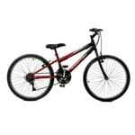 Bicicleta 24 Ciclone Plus 21 Marchas - Master Bike - Vermelho com Preto
