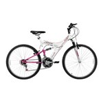 Ficha técnica e caractérísticas do produto Bicicleta 26" MTB 200 Full 18V Branca/Magenta Track Bikes