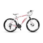 Ficha técnica e caractérísticas do produto Bicicleta Alfameq Stroll Aro 26 Freio à Disco 21 Marchas - Branca com Vermelho - Quadro 19 - Branca com Vermelho