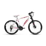 Ficha técnica e caractérísticas do produto Bicicleta Alfameq Stroll Aro 26 Freio Disco 21 Marchas Garfo Downhill Quadro 19 Branca E Vermelha