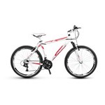 Ficha técnica e caractérísticas do produto Bicicleta Alfameq Stroll Aro 26 Vbrake 21 Marchas - Branca com Vermelho - Quadro 17