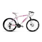 Ficha técnica e caractérísticas do produto Bicicleta Alfameq Stroll Aro 29 Freio A Disco 27 Marchas Branca Com Rosa Quadro 17