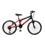 Ficha técnica e caractérísticas do produto Bicicleta Aro 20 Masculina Ciclone Plus Vermelho com Preto Master Bike com 7 Marchas