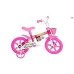 Bicicleta Aro 12 Feminina Infantil Rosa Lilly Natho com Adesivos Princesas