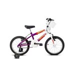 Ficha técnica e caractérísticas do produto Bicicleta Aro 16 Brave Branco e Violeta - Verdan