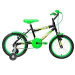 Bicicleta Aro 16 Masculina Cairu Preto com Verde