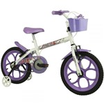 Ficha técnica e caractérísticas do produto Bicicleta - Aro 16 Pinky Branco/lilas - Track Bikes