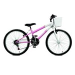 Ficha técnica e caractérísticas do produto Bicicleta Aro 24 Feminina Serena Plus 21 Marchas Rosa com Branco Master Bike