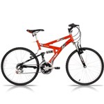 Ficha técnica e caractérísticas do produto Bicicleta ARO 24 Full Suspension TK-300 18 Marchas - Track & Bikes