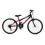 Ficha técnica e caractérísticas do produto Bicicleta Aro 24 Masculina Ciclone Plus 21 Marchas Vermelho com Preto Master Bike