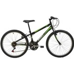 Ficha técnica e caractérísticas do produto Bicicleta Aro 24 Mtb Polimet V-brake 18v Masculina Preta