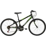 Ficha técnica e caractérísticas do produto Bicicleta Aro 24 Mtb Polimet V-brake 18v Preta