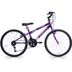 Ficha técnica e caractérísticas do produto Bicicleta Aro 24 Polido Noby - 18 Marchas - Violeta - Oceano