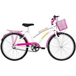 Ficha técnica e caractérísticas do produto Bicicleta Aro 24 Verden Bikes Breeze com Cesto – Branca/Rosa