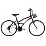 Ficha técnica e caractérísticas do produto Bicicleta Aro 26 - 21 Marchas 100 Feminina Preta - Caloi - Kanui