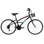 Ficha técnica e caractérísticas do produto Bicicleta Aro 26 - 21 Marchas 100 Feminina Preta - Caloi