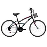 Ficha técnica e caractérísticas do produto Bicicleta Aro 26 Caloi 100 Feminina com 21 Marchas – Preta