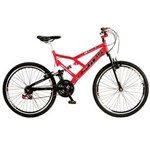 Ficha técnica e caractérísticas do produto Bicicleta Aro 26 Colli GPS com 21 Marchas e Full Suspension - Vermelha