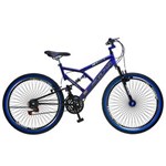 Ficha técnica e caractérísticas do produto Bicicleta Aro 26 Colli GPScom 21 Marchas, Full Suspension e 72 Raias - Azul