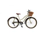 Ficha técnica e caractérísticas do produto Bicicleta Aro 26 Feminina Retro Liss - 6 Marcha - Cesta Vime com Fivela