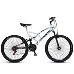 Ficha técnica e caractérísticas do produto Bicicleta Aro 26 Full-s GPS Aero Dupla Suspensão 72 Raias - Branco
