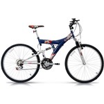 Ficha técnica e caractérísticas do produto Bicicleta Aro 26 Full Suspension TB-100 XS 18 Marchas - Track & Bikes