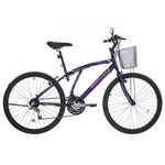 Ficha técnica e caractérísticas do produto Bicicleta Aro 26 Houston Bristol Lance com Cesta 21 Marchas Violeta