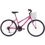 Ficha técnica e caractérísticas do produto Bicicleta Aro 26 Houston Foxer Maori com Cesta e 18 Marchas - FX26MRL - Pink