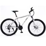 Bicicleta Aro 29 Looping Aço Carbono com Amortecedor 21 Marchas Branca