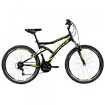 Ficha técnica e caractérísticas do produto Bicicleta Aro 26 Mountain Bike Preta - 21 Marchas - Caloi
