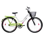Ficha técnica e caractérísticas do produto Bicicleta Aro 26 Oceano Aero Praiana com Suspensão Dianteira - Branca/Verde