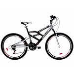 Ficha técnica e caractérísticas do produto Bicicleta Aro 26 Oceano Extreme com Dupla Suspensão - Preta/Prata