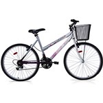 Ficha técnica e caractérísticas do produto Bicicleta Aro 26 Polido Brava - 18 Marchas - Branco/Prata/Violeta - Oceano