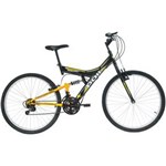 Ficha técnica e caractérísticas do produto Bicicleta Aro 26 Polimet Kanguru com Suspensão Dupla e 18 Marchas - Preta
