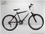 Ficha técnica e caractérísticas do produto Bicicleta Aro 26 Preta 21V com Amortecedor Câmbios Shimano