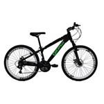 Ficha técnica e caractérísticas do produto Bicicleta Aro 26 Preto/Verde 21 Velocidades Freeride Gios - Preto