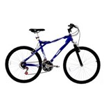 Ficha técnica e caractérísticas do produto Bicicleta Aro 26 Track & Bikes Atlanta Alumínio com Suspensão Dianteira e 21 Marchas - Azul/Branca