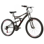 Ficha técnica e caractérísticas do produto Bicicleta Aro 26 Track & Bikes Boxxer New com 21 Marchas e Full Suspension - Preta