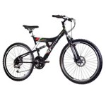 Ficha técnica e caractérísticas do produto Bicicleta Aro 26 Track & Bikes MTB TB-500 com 21 Marchas e Suspensão Dupla - Preto Fosco