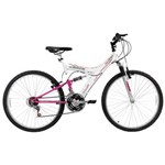 Ficha técnica e caractérísticas do produto Bicicleta Aro 26 Track & Bikes TB-200 XS 18 Marchas com Dupla Suspensão - Branca
