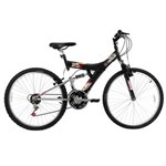 Ficha técnica e caractérísticas do produto Bicicleta Aro 26 Track Bikes TB100XS com 18 Marchas e Dupla Suspensão - Preta/Prata