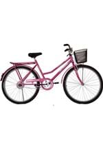 Ficha técnica e caractérísticas do produto Bicicleta Aro 26 Venus Sueco com Cestão Rosa Athor Bikes