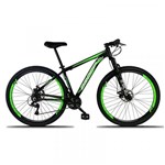 Bicicleta Aro 29 Alumínio 21v Tam 21 Freio Disco Preto Verde Dropp