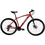 Ficha técnica e caractérísticas do produto Bicicleta Aro 29 Alumínio 21V Duplo Freio a Disco Trail Vermelha - Vermelho