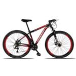Ficha técnica e caractérísticas do produto Bicicleta Aro 29 Dropp Alumínio 21 Marchas Freio a Disco Preto com Vermelho 15